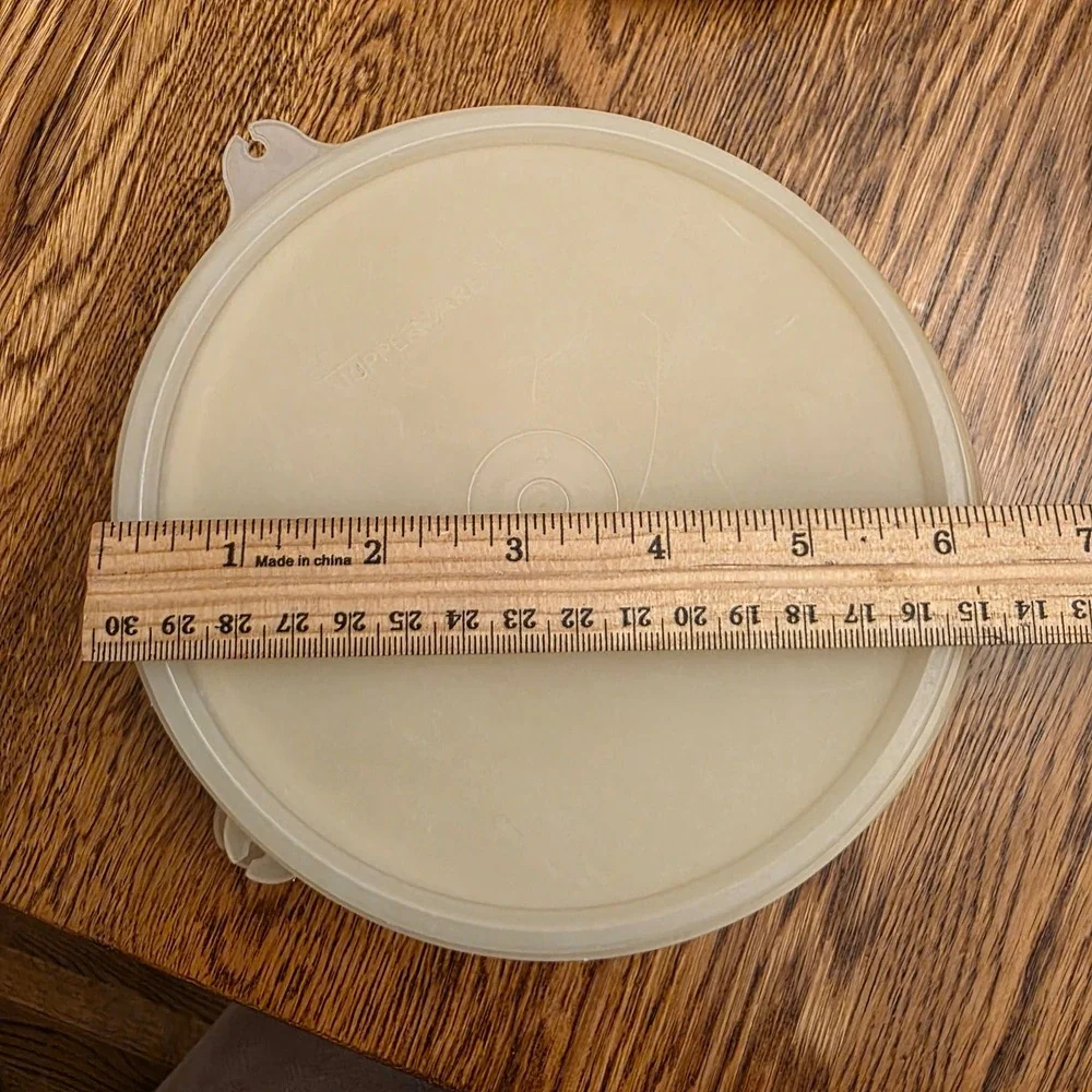 6 Pc Tupperware Vintage Replacement C Lids Sheer White Scalloped Tab 6